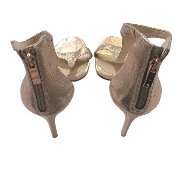 Vince Camuto Gold Stiletto Heels with Ankle Strap - Picture 4 of 5